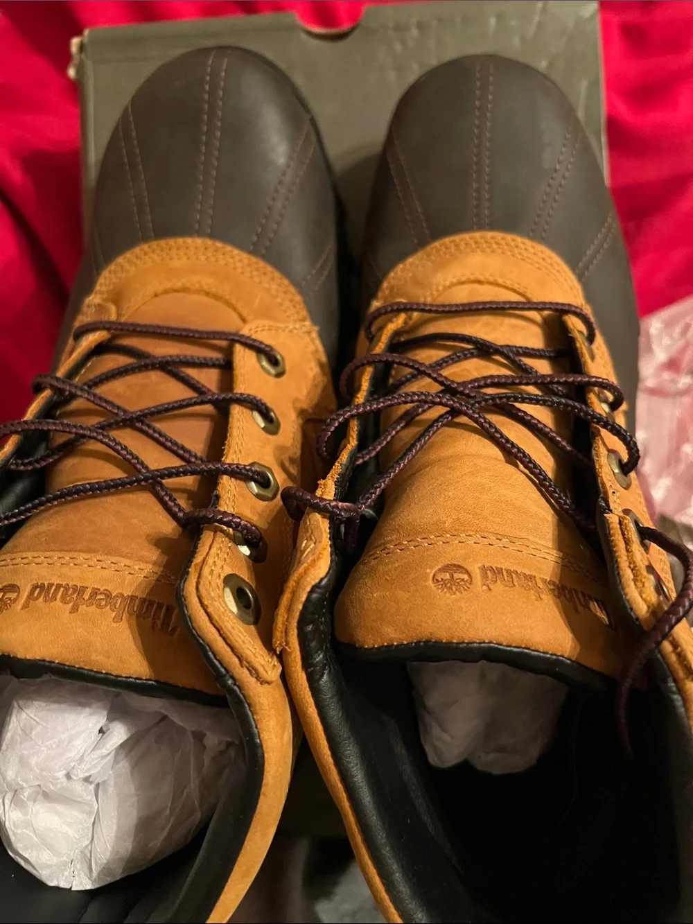 Timberland Men's Brown and Black Lace-Up Work Boots